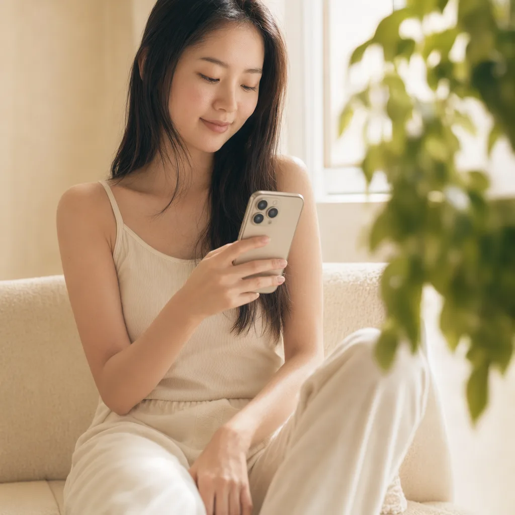 用家以手機拍攝每週肌膚相片